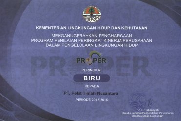 Proper Biru Kementrian Lingkungan Hidup dan Kehutanan Tahun 2015-2016 