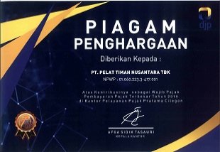 PIAGAM PENGHARGAAN WAJIB PAJAK 2019<BR>