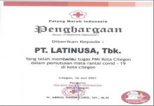 Penghargaan Pemutusan Mata Rantai COVID - 19 oleh PMI Kota Cilegon